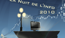Nuit de l'Info 2010 - nuit info 2010 affiche terre ile reseau ordinateur informatique lampadaire