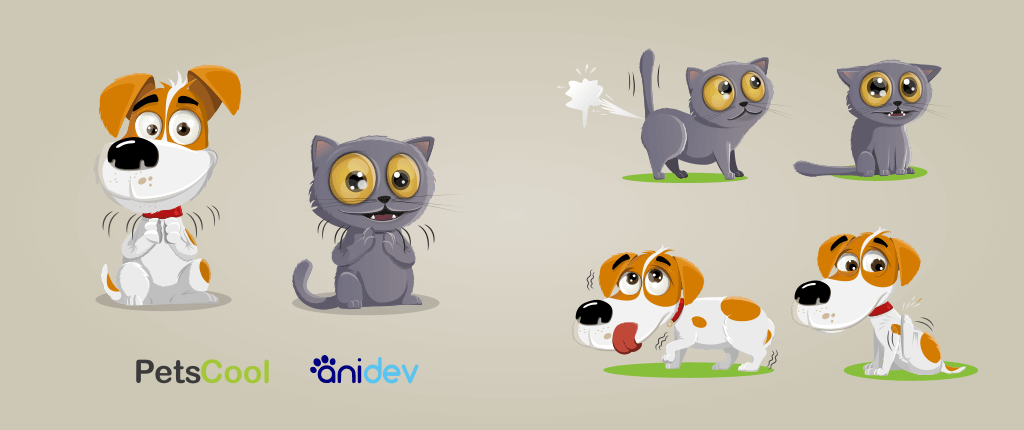 Illustration mascottes PetsCool / Anidev