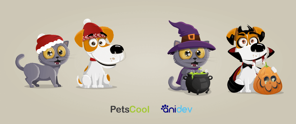 Illustration mascottes PetsCool / Anidev