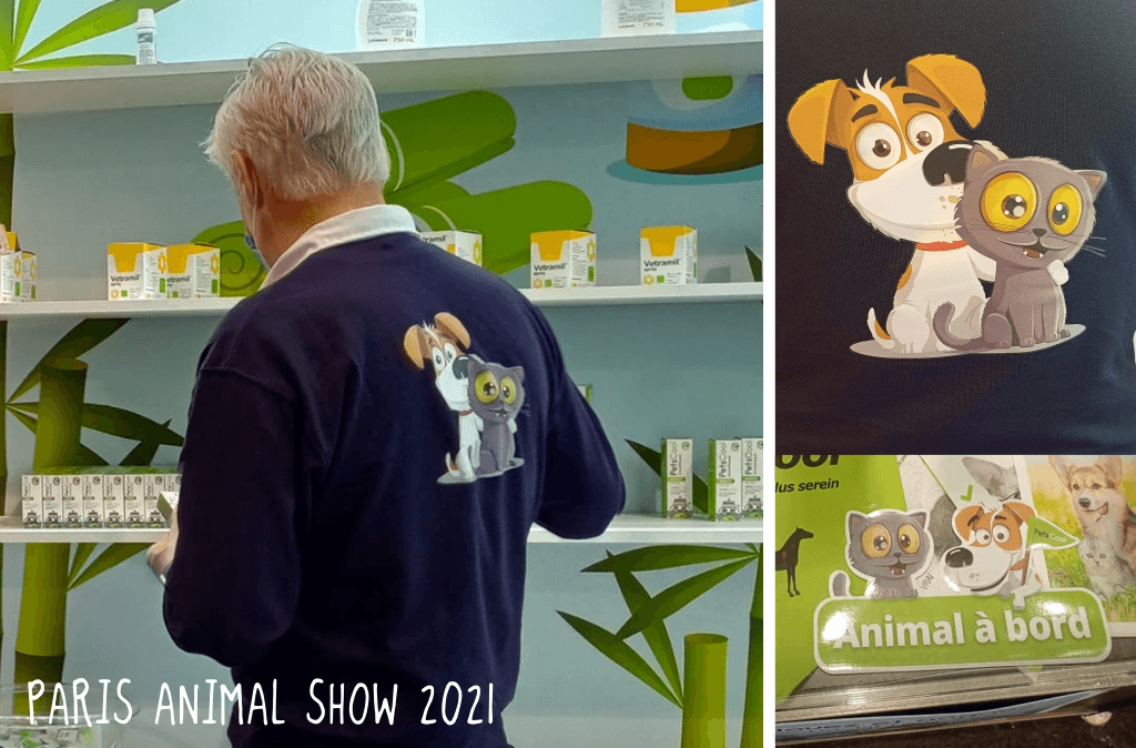 Illustration mascottes pour stand Paris Animal Show 2021